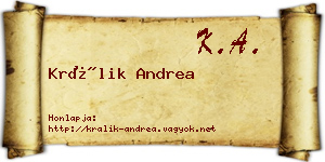 Králik Andrea névjegykártya