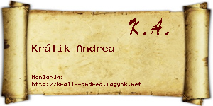 Králik Andrea névjegykártya